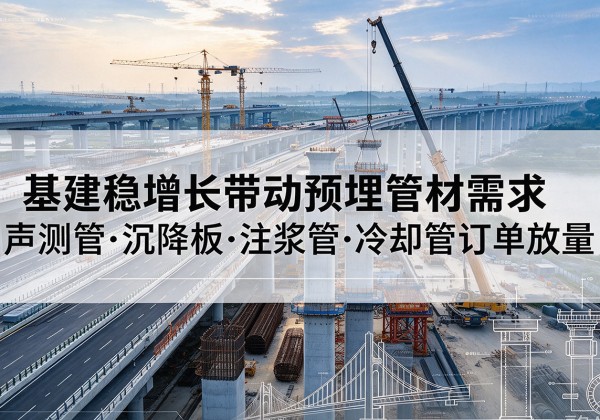 通州区基建稳增长带动预埋监测管材需求，声测管、沉降板、注浆管订单持续放量